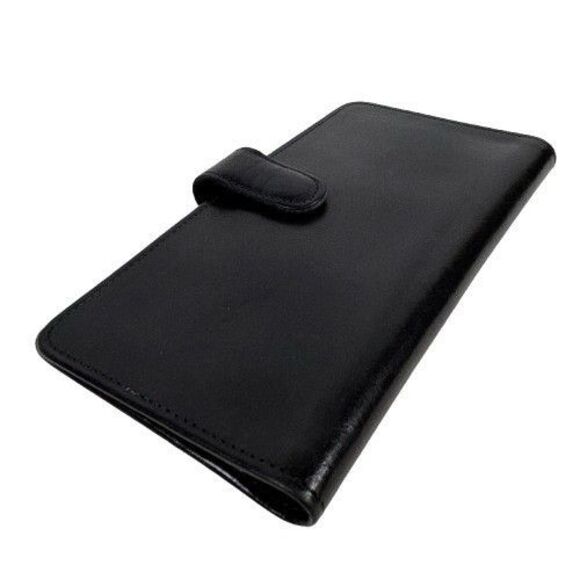 Vintage Coach Water Buffalo Slim Tab Wallet Checkbook Credit Card Black Leather - Picture 3 of 13